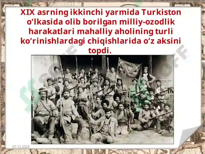 XIX asr Turkistoni O'lkasi Daxalq Harakatlari 5