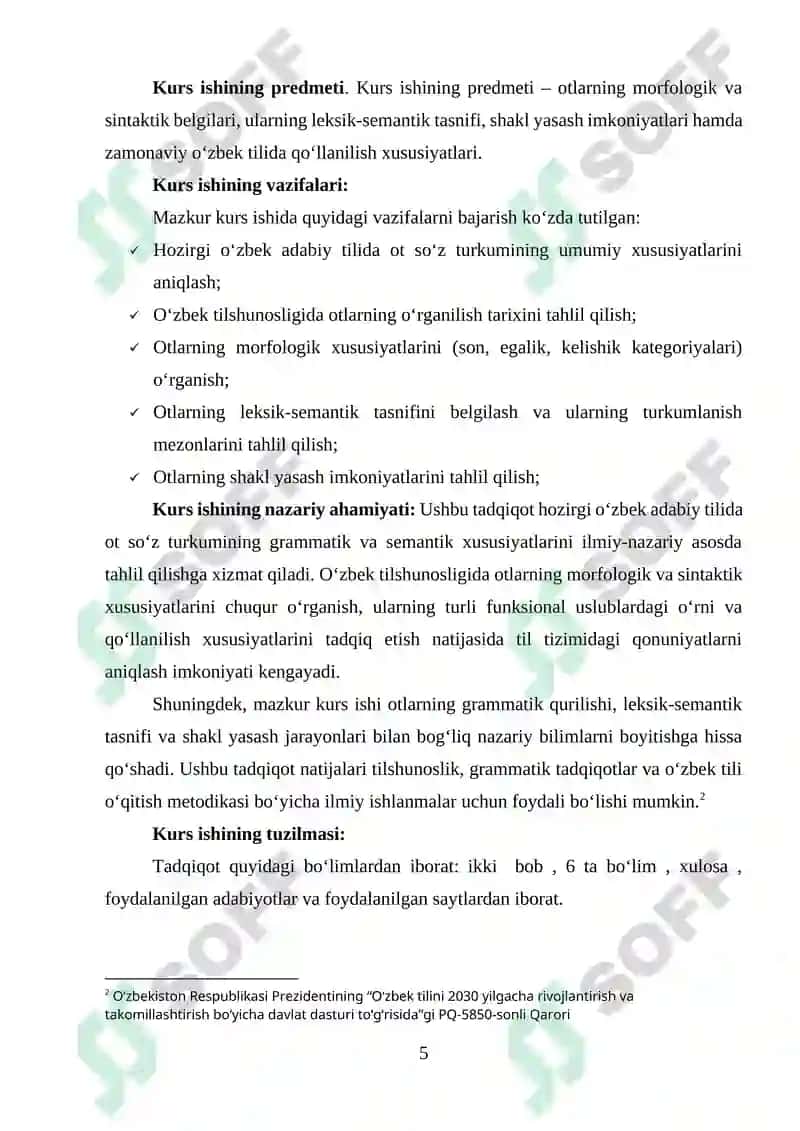 Hozirgi oʻzbek adabiy tilida ot soʻz turkumi 5