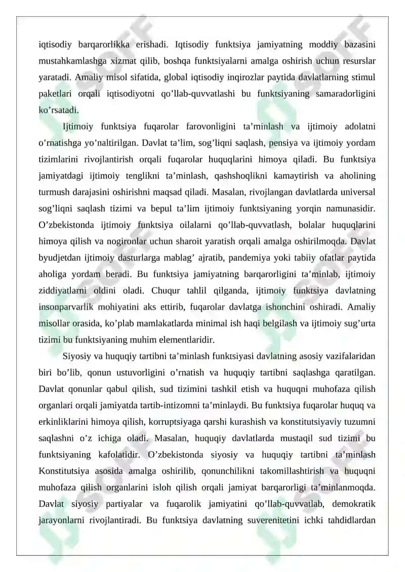 Davlatning ichki va tashqi funktsiyalari 5