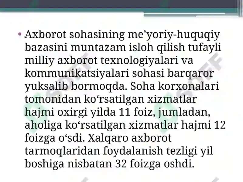 IQTISODIYOTDA AXBOROT TEXNOLOGIYALARI KOMMUNIKASIYA TEXNOLOGIYALARINI RO'LI VA AHAMIYATI 5
