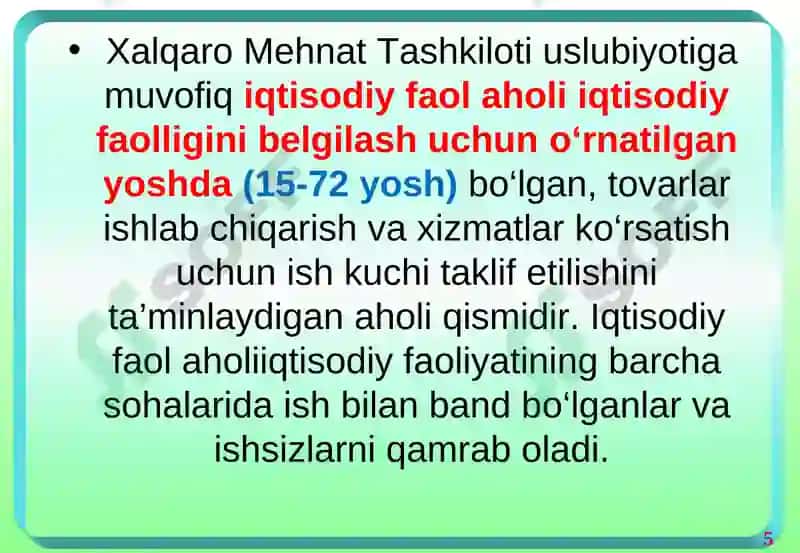 Korxonaning mehnat resurslari 5