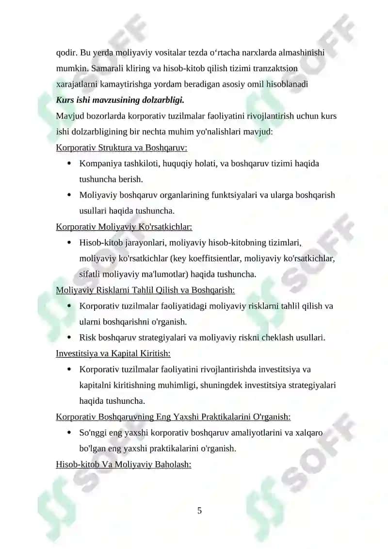 Moliya bozorining korporativ tuzilmalar faoliyatini rivojlantirish yóllari 5