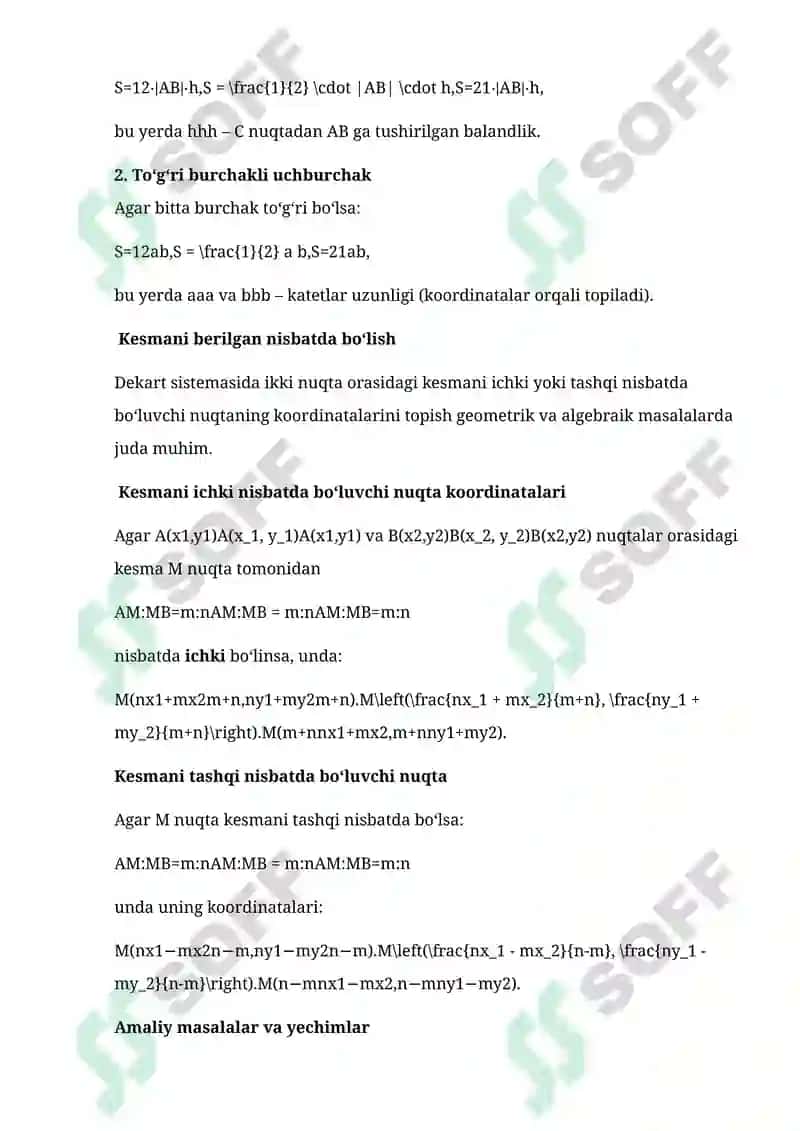 Analitik geometriya fanida geometrik figuralarni Dekart koordinatalar sistemasida o‘rganish 5
