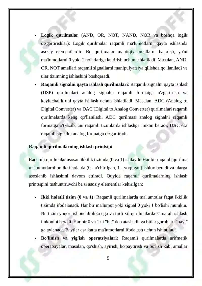 Raqamli qurilmalar va ularning ishlash printsipi 5