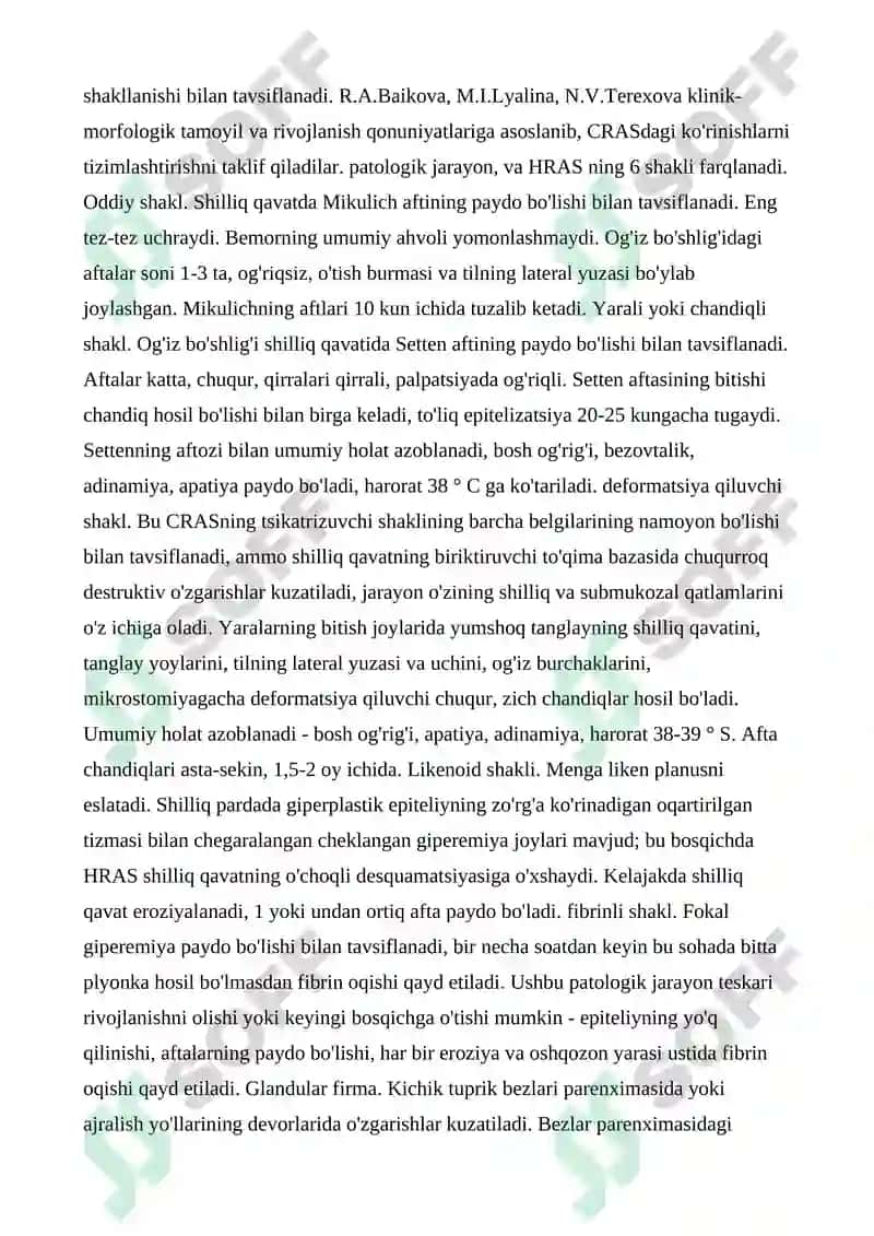 Surunkali qaytalanuvchi aftozli stomatit 5
