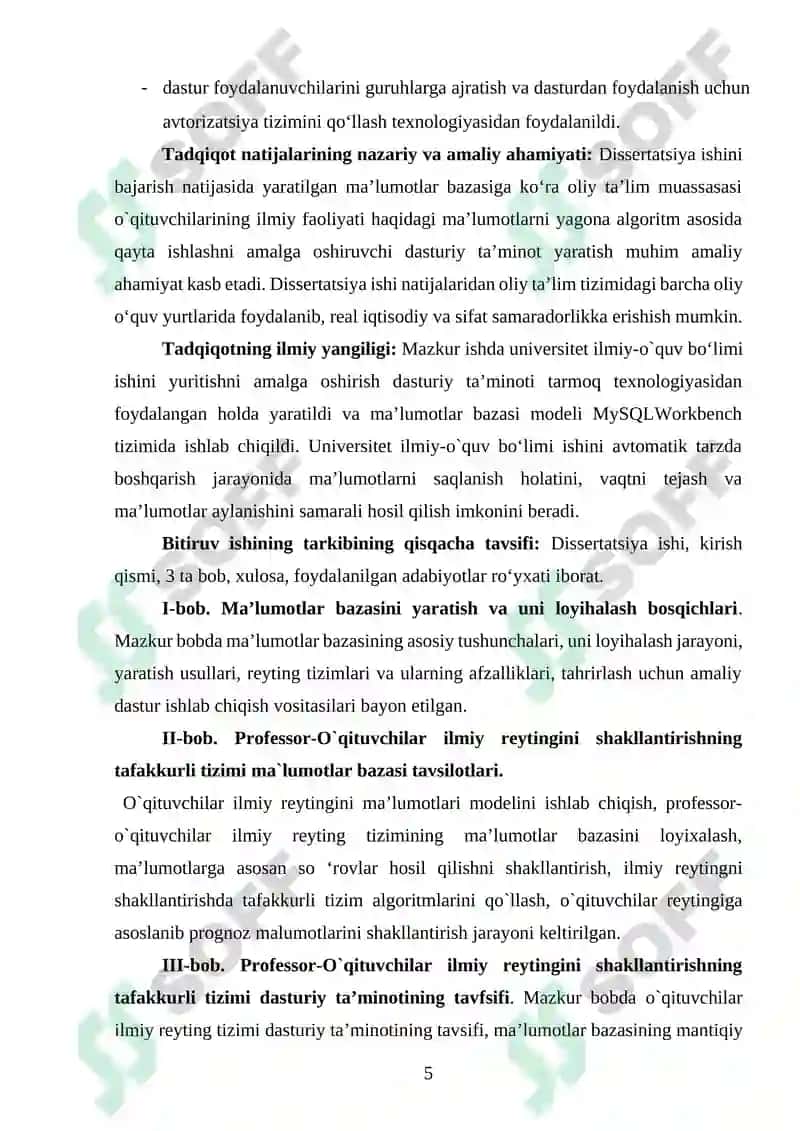 OTM kafedrasi professor-o‘qituvchilarining ilmiy faoliyatini monitoring qilish tizimi 5