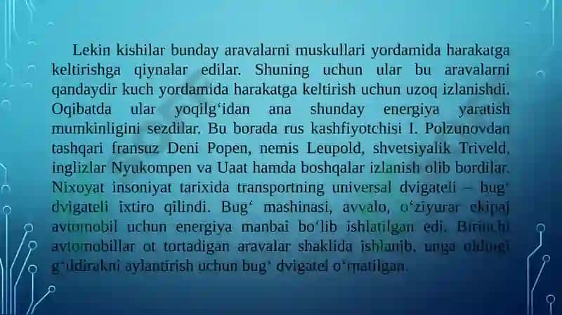 Avtomobillarning umumiy tuzilishi 5