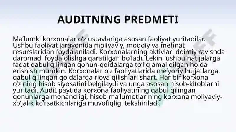 "Auditning mohiyati, uning maqsadi va vazifalari" 5