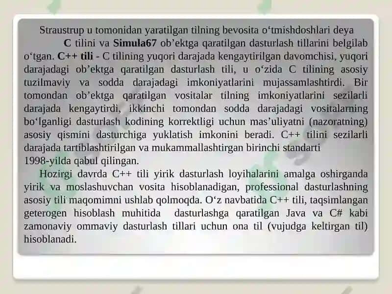C++ va Python dasturlash tilining asosiy konstruksiyalari va tizimda qoʻllash xususiyatlari 5