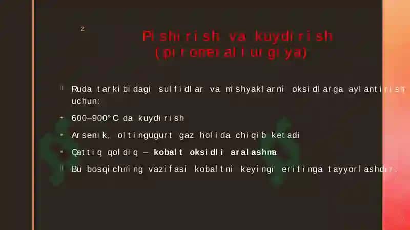 KOBALT METALNI ISHLAB CHIQARISH TEXNOLOGIYASI HAQIDA 5