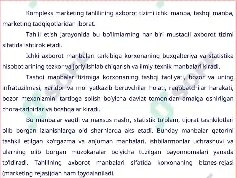 Mahsulot ishlab chiqarish maromiyligi tahlili 5