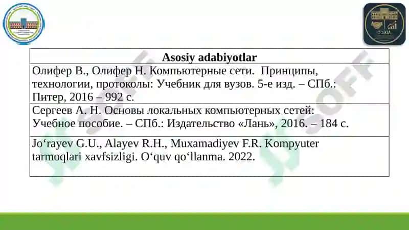 Hisoblash tarmoqlarining rivojlanish tarixi 5