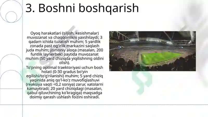 Futbòl òyinida tòpni olib qòyish texnikasi 5