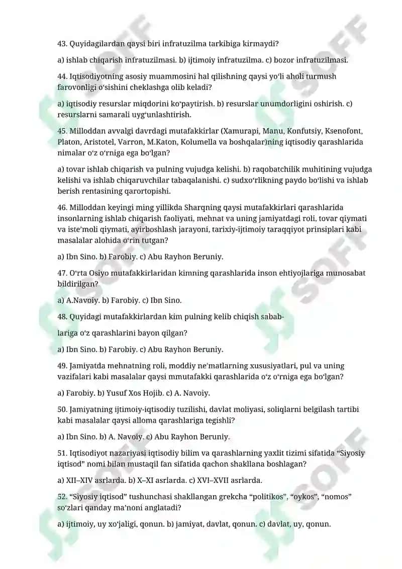 Iqtisodiyot nazariyasidan 600 ta test va krassword 5