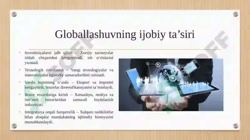 GLOBALLASHUVNING MAMLAKATLAR IQTISODIY XAVFSIZLIGIGA TA'SIRI. 5