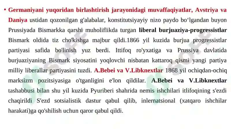 Shimoliy Germaniya Ittifoqining tuzilishi va Germaniyaning birlashtirilishi 5