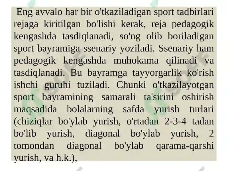5-Mavzu: Sportbayramlarini tashkil qilish va o‘tkazish 5