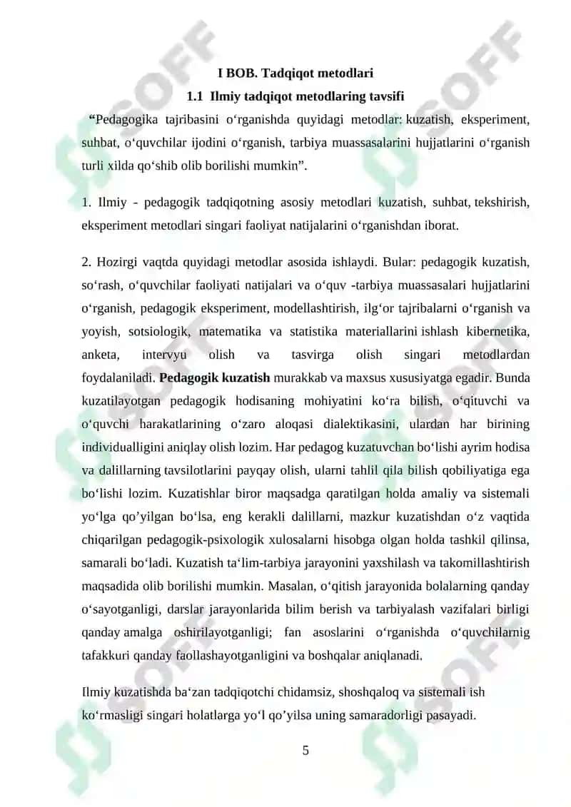 Talablar uchun Tadqiqot Metodlari 5