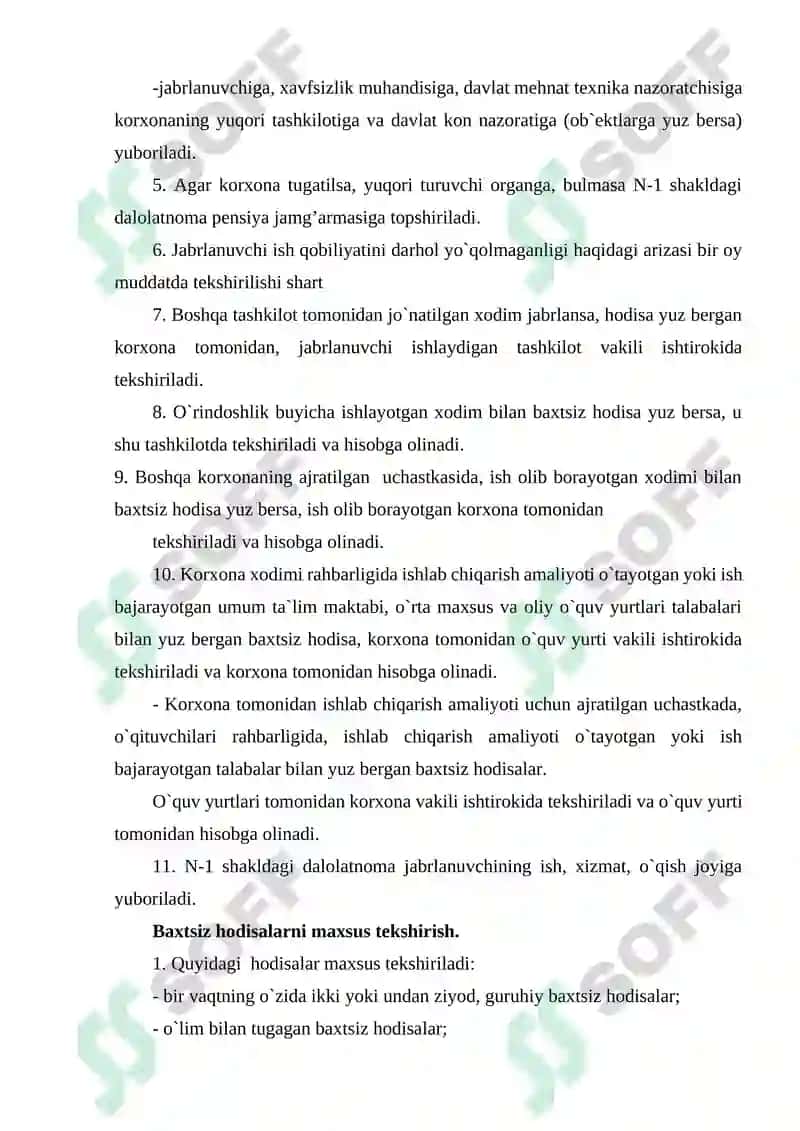 Baxtsiz hodisalar, jarohatlanish va kasbiy kasalliklar 5