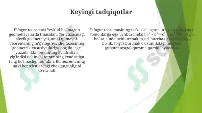 Pifagor teoremasiga teskari teorema 5