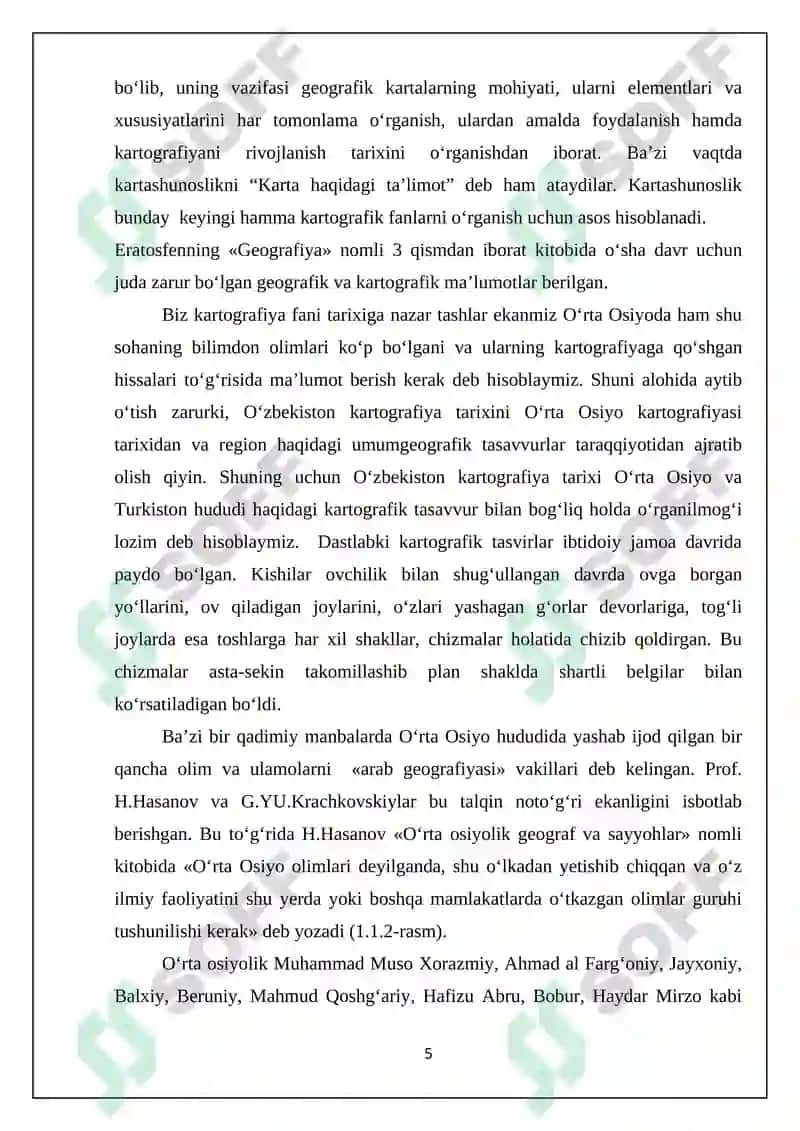O’RTA OSIYOLIK OLIMLARNING KARTOGRAFIK BILIMLAR RIVOJLANISHIGA QO’SHGAN HISSASI 5