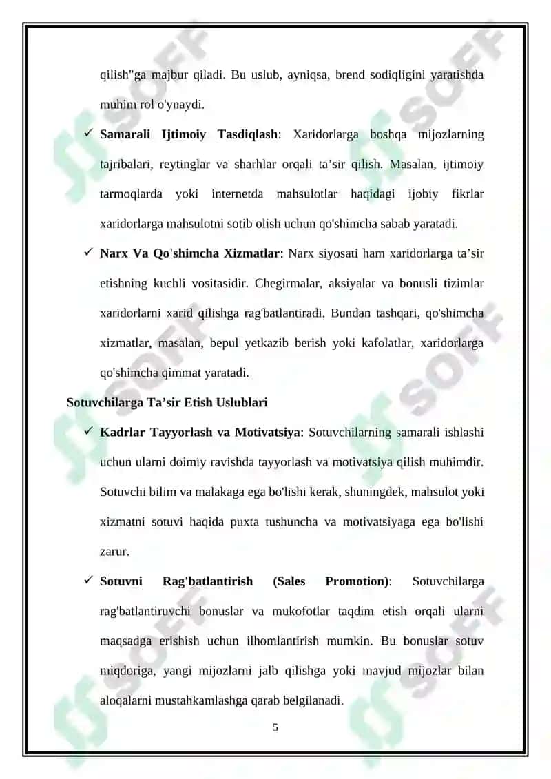 XALQARO MARKETING STRATEGIYASINI ISHLAB CHIQISH VA AMALGA OSHIRISH O’RGANISH 5