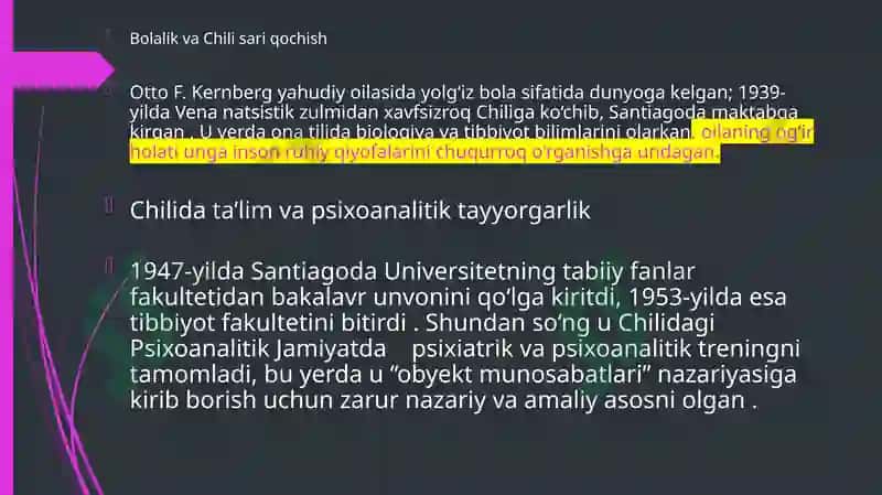 Shaxs taraqqiyotining psixotik, chegaralangan va nevrotik darajalari 5
