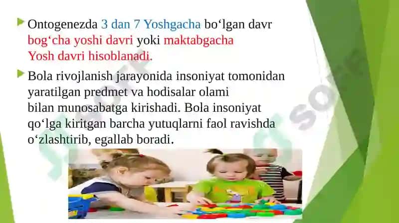 MAKTABGACHAYOSH DAVRIDA PSIXIKRIVOJLANISHXUSUSIYATLARI 5