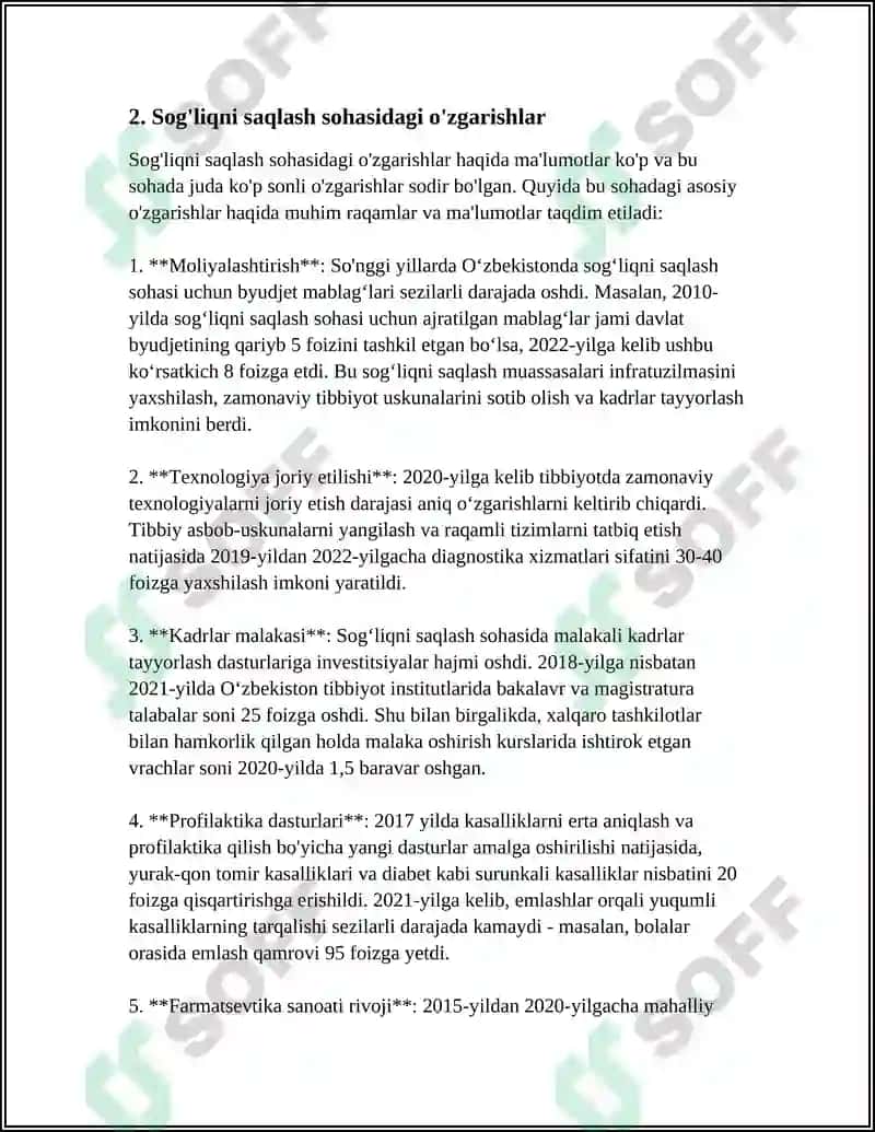 O'ZBEKISTONDA IJTIMOIY SOHADA AMALGA OSHIRILAYOTGAN O'ZGARISHLAR MAZMUN VA MOHIYATI 5