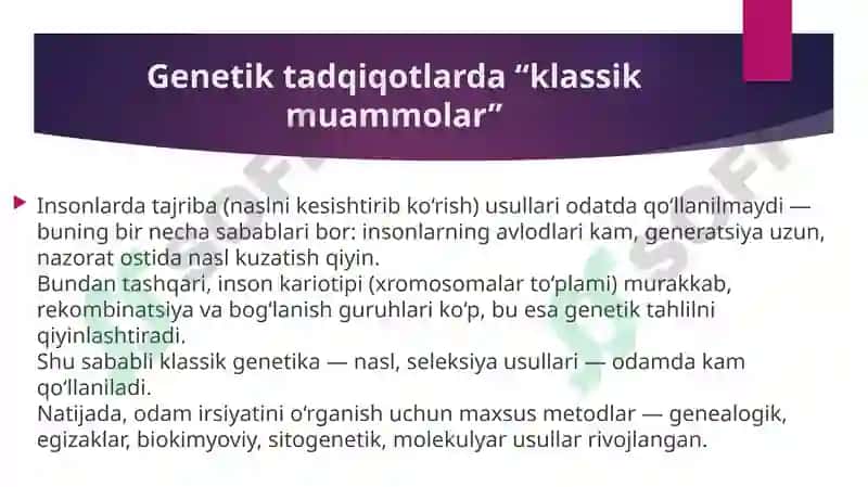 Antropogenetika usullari biokimyoviy va sitogenetik usul 5