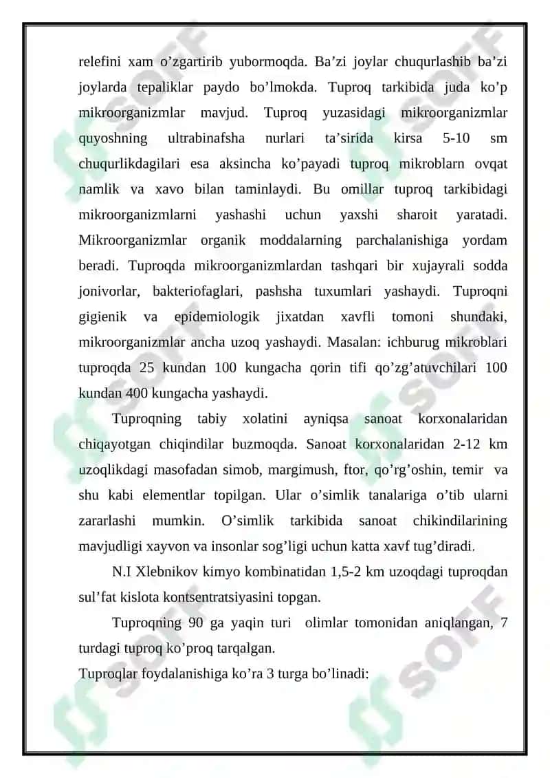 TABIIY OMILLLARI. SANATOR-KURORT SARALASH. 0‘ZBEKISTON KURORLARI 5
