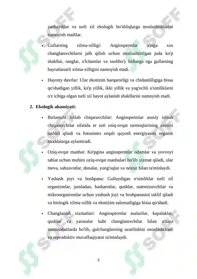 GULLI OʻSIMLIKLARNING KELIB CHIQISHI 5