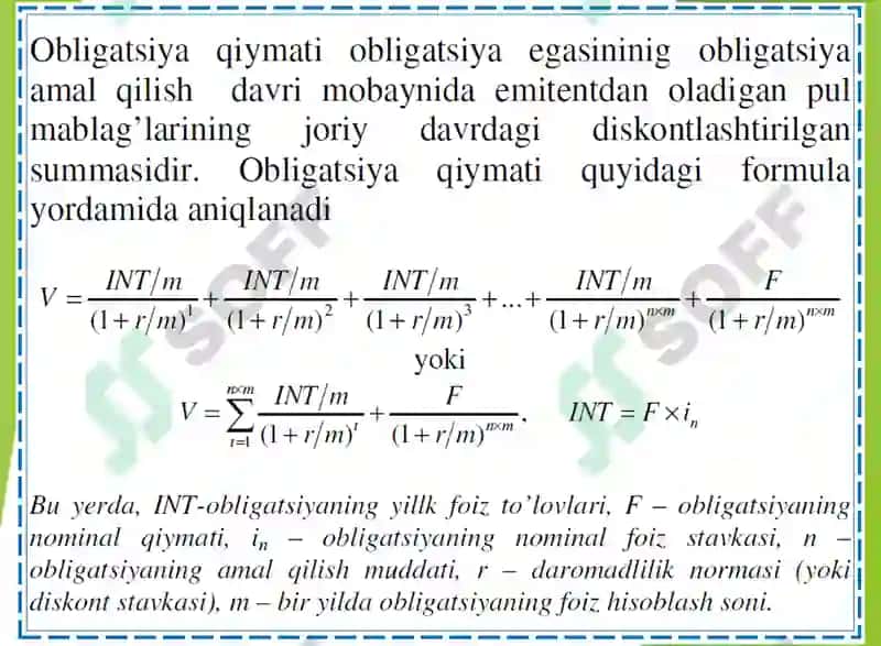 Акция ва облигацияларни баҳолаш, фоиз ставкасини бошқариш 5