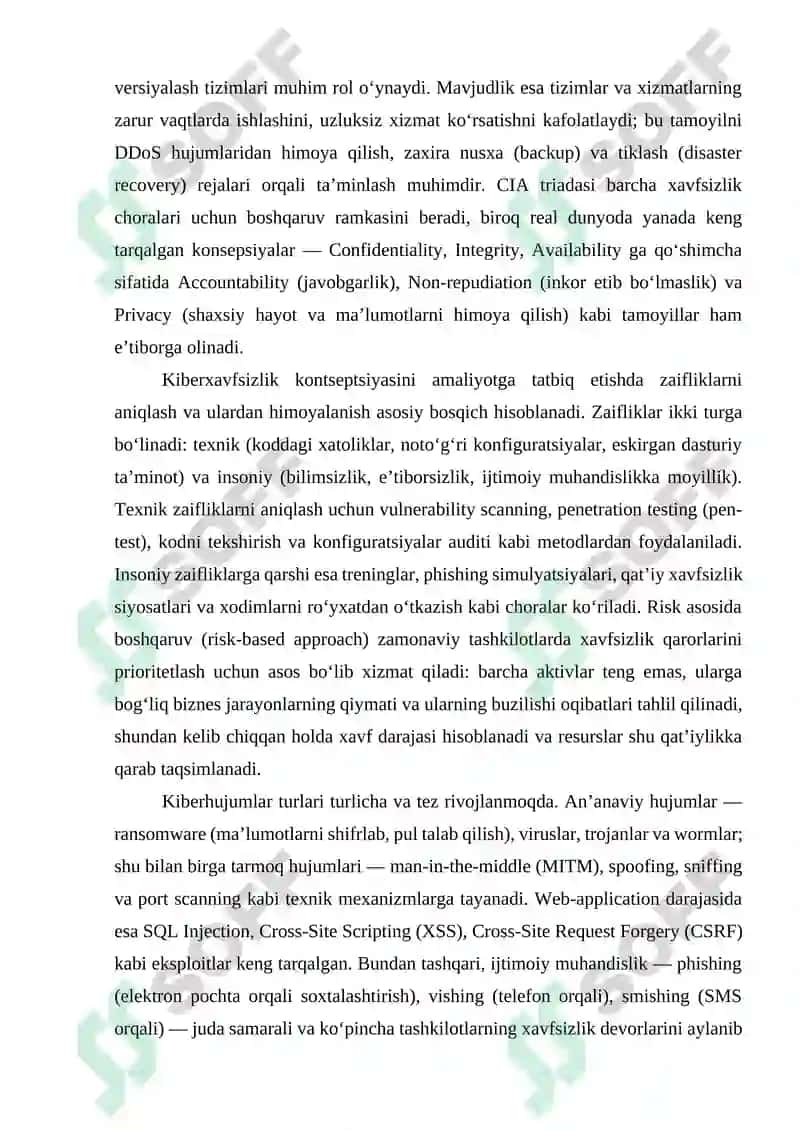 Kiberxavfsizlikning fundamental tushunchalari va zamonaviy klassifikatsiyasi 5