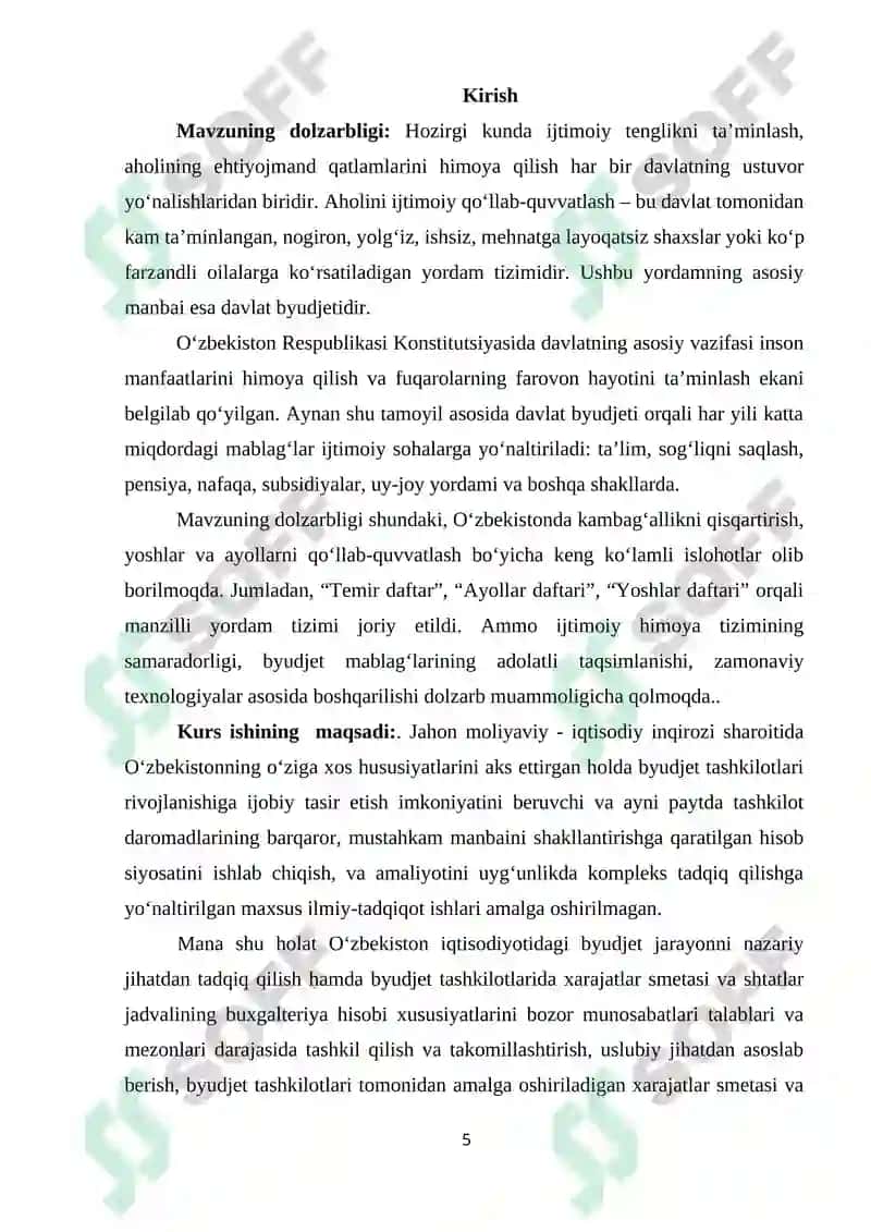 AHOLINI IJTIMOIY QO'LLAB-QUVVATLASHDA DAVLAT BYUDJETINING ROLINI OSHIRISH 5