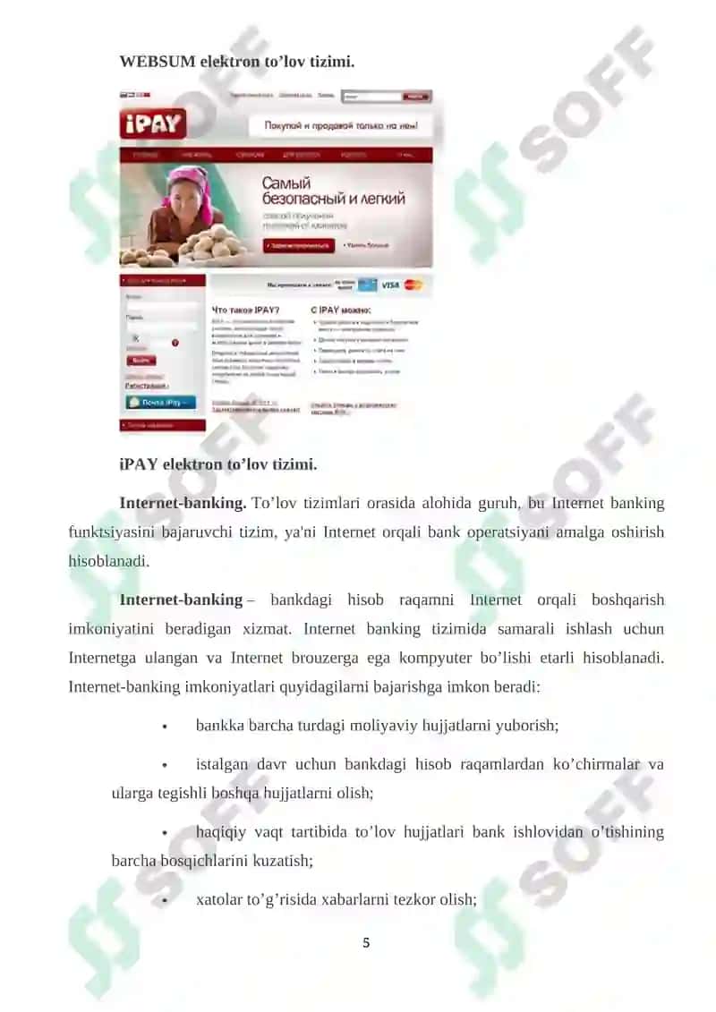 Internet to’lov tizimi va ularni ishlash tenalogiyalari 5