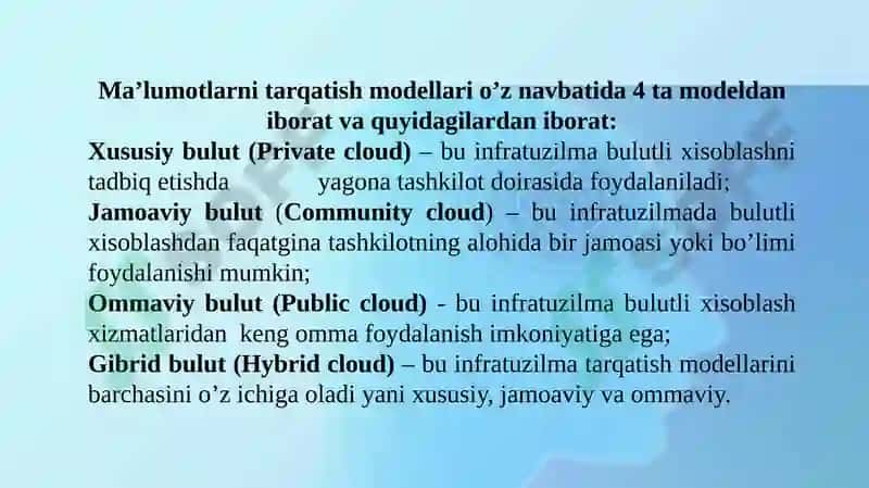 Bulutli texnologiyalar va ular bilan ishlash 5