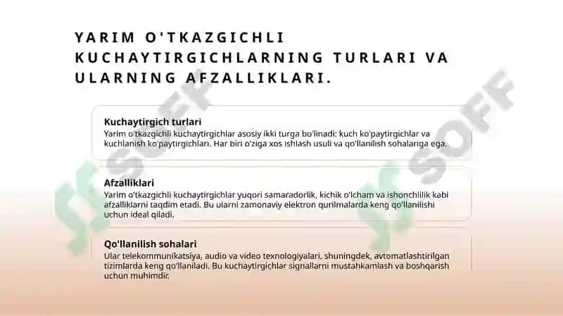 Yarim O'tkazgichli kuchaytirgichlar 5