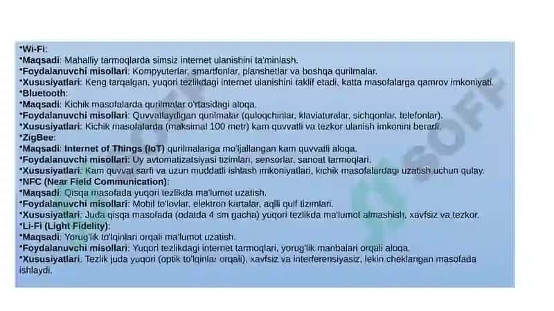 Signallarni simsiz uzatish usullari 5