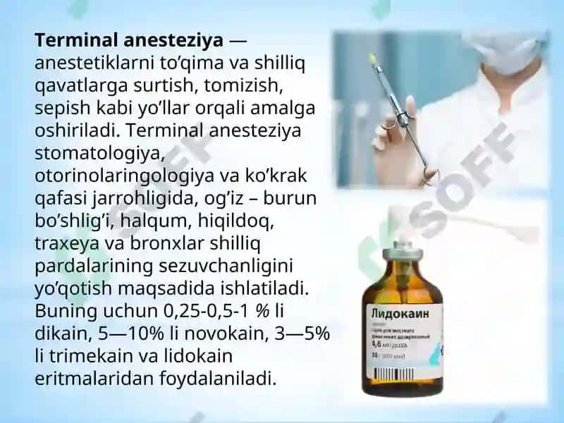 Oʻtkazuvchi ogʻriqsizlantirish texnikasi va uniasoslash 5