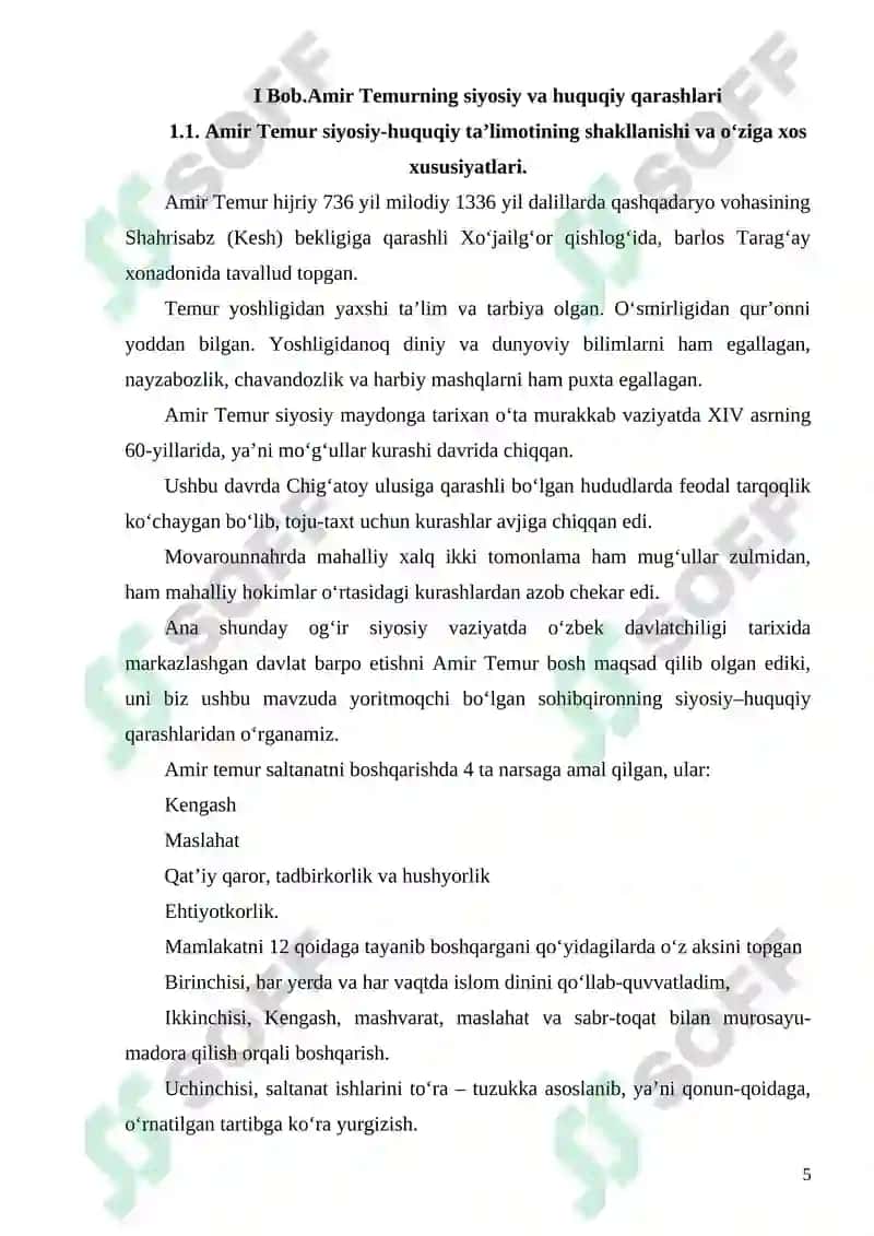 Amir Temur va temuriylar davridagi siyosiy va huquqiy ta’limotlar 5