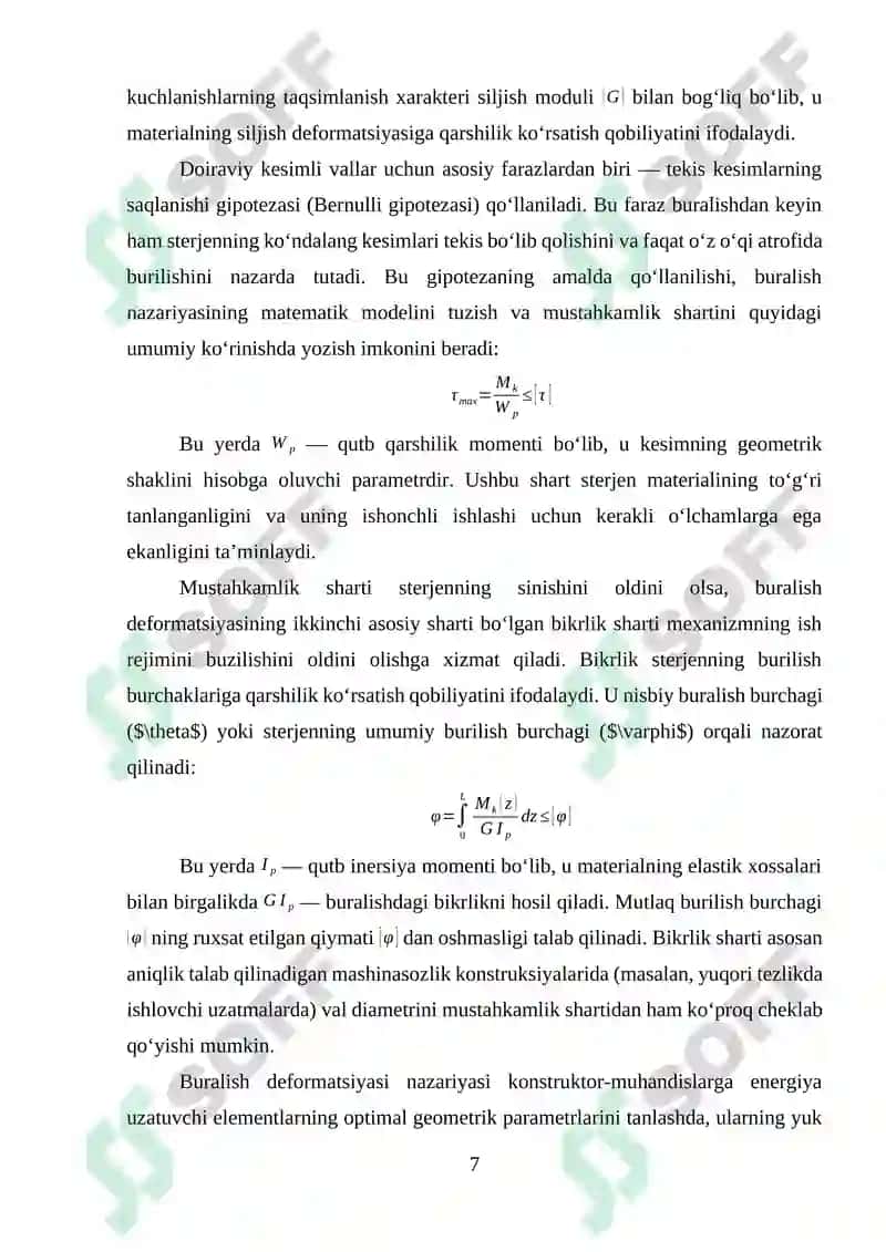 Buralish Difarmatsiyasi haqida tushuncha Doiraviy kesim yuzali toʻgʻri valni buralishdagi kuchlanish va deformatsiya 5