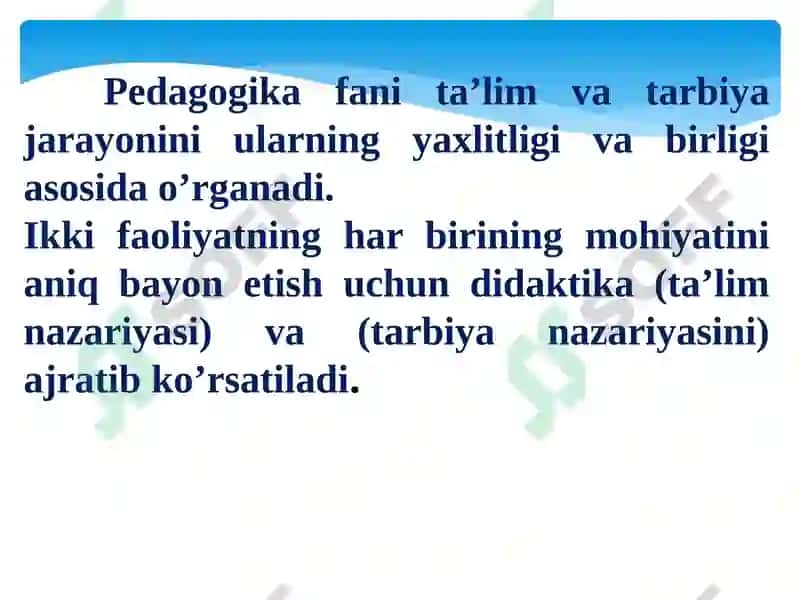 Shaxsning rivojlanishi, tarbiyasi va ijtimoiylashuvi 5