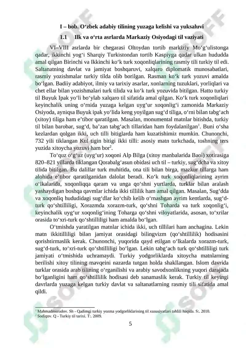 TARIXIY MANBALARNING YARATILISHIDA TURKIY-O’ZBEK TILINING TUTGAN O’RNI 5