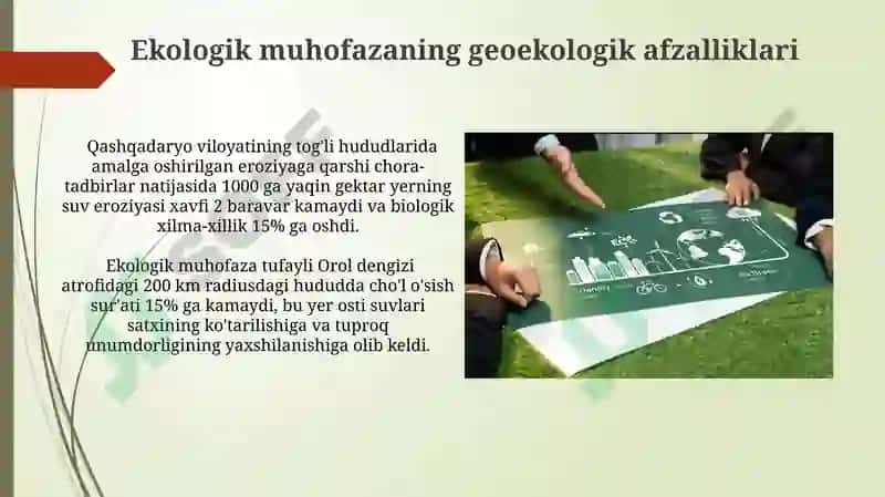 Tabiiy boyliklardan oqilona foydalanishning geoekologik afzalliklari 5