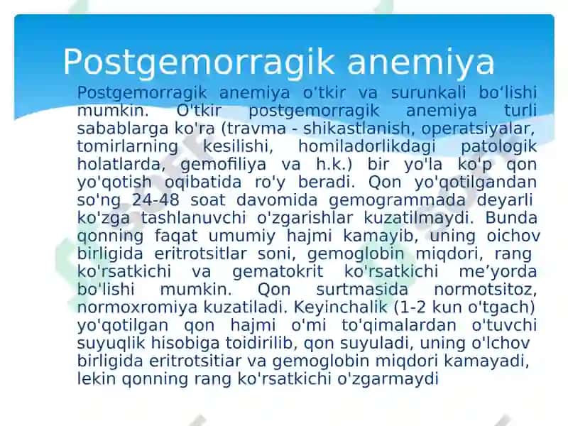 Bolalarda qon yaratish a’zolarini jarohatlanish semiotikasi va sindromlari 5