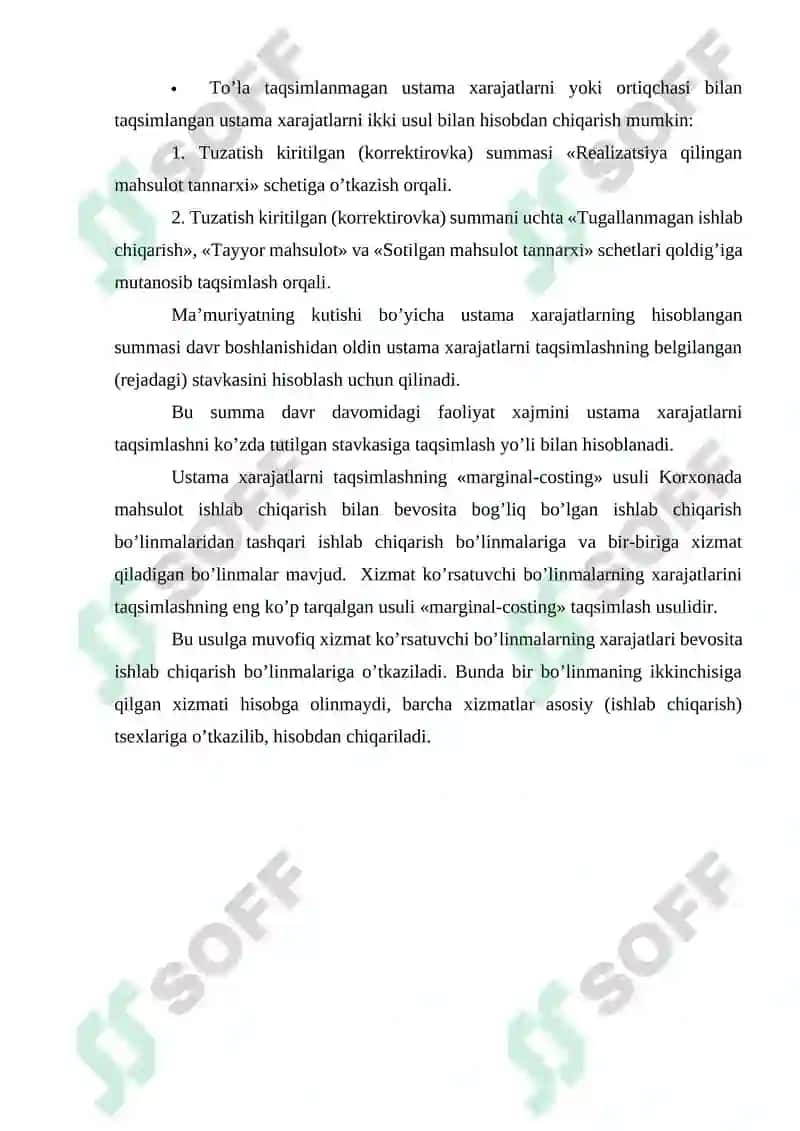 Ustama Xarajatlarni Taqsimlashning Marginal-Costing Usullari 5
