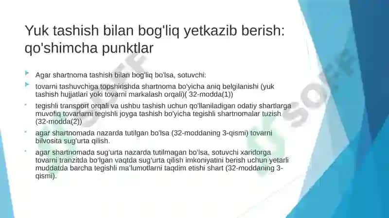 Sotuvchivaxaridorning majburiyatlari va ikkala si umumiy qoidalar 5