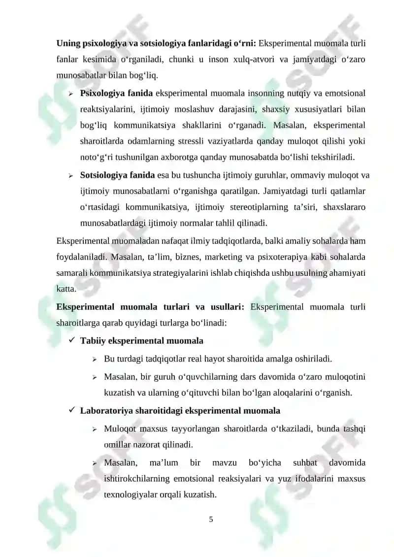 Ekspremantal muomila. Eksprementator va uning shaxsi va faoliyati 5