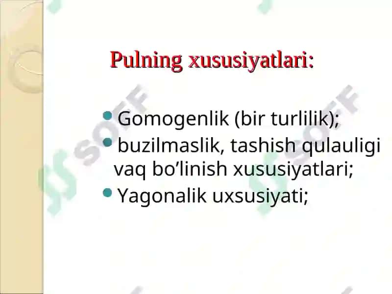 Pulning paydo bo‘lishi, zarurligi va funksiyalari 5